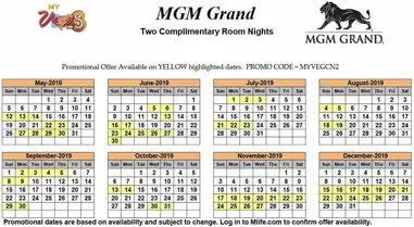 Myvegas Promotional Calendar 2022 Myvegas Two Complimentary Room Nights Calendar 2019 (July - Dec) -  Myvegasadvisor