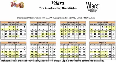 Myvegas Promotional Calendar 2022 Myvegas Two Complimentary Room Nights Calendar 2020 (Up To May) -  Myvegasadvisor